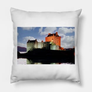 Eilean Donan Castle in the Highlands of Scotland , Eilean Donan Castle is one of the finest Scottish castles Pillow