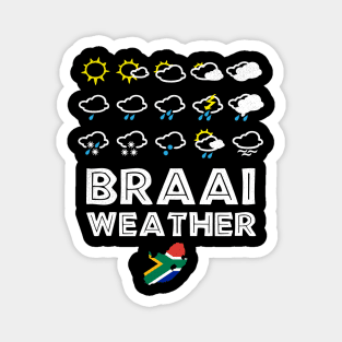 Braai Weather South Africa Boerewors & Chops BBQ Afrikaans Dad Chef Magnet