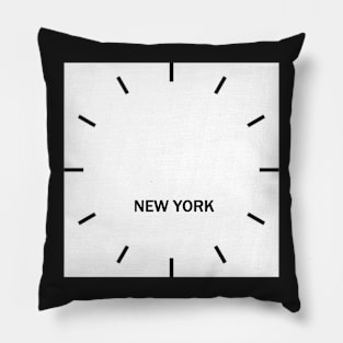 New York Time Zone Wall Clock Pillow