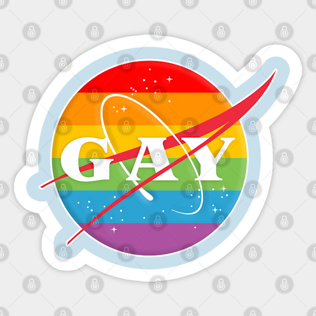 Nasa Gay Rainbow Logo Tribute Parody Design Gay Pride Sticker