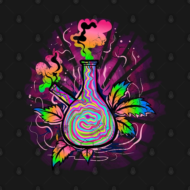 Psychedelic Bong Weed Cannabis Marijuana Art by E