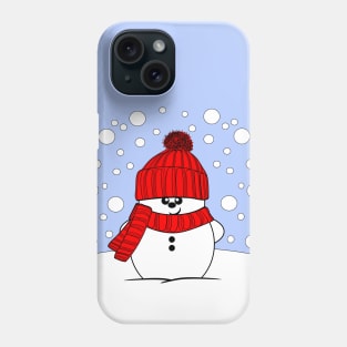 Cheeky Christmas Snowman with a Red Hat Phone Case