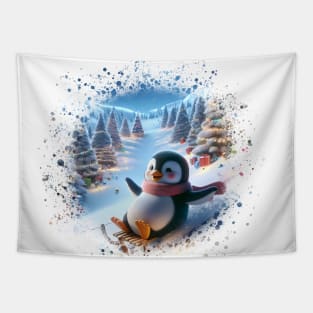 Festive Penguin Tapestry