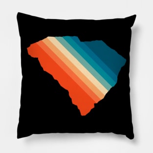 South Carolina State Retro Map Pillow