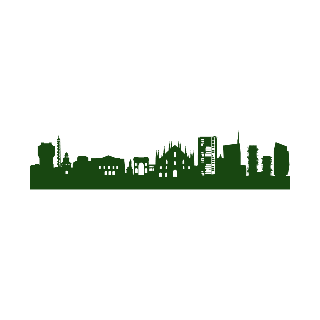 MILAN skyline in forest green by 44spaces