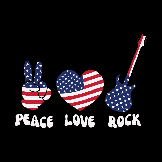 Peace Love Rock USA 4th Of July by Teewyld