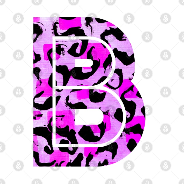 Abstract Letter B Watercolour Leopard Print Alphabet by Squeeb Creative