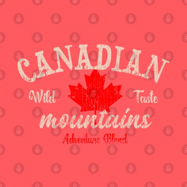 Canadian mountains adventure blend label distressed by SpaceWiz95