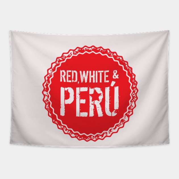 Red, White and Peru Tapestry by thedesignfarmer