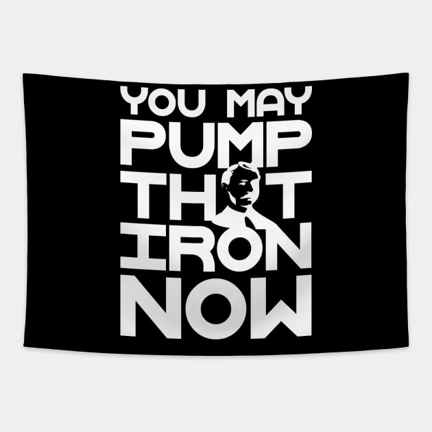 Pump the iron Bodybuilding fitness gift shirt Tapestry by KAOZ