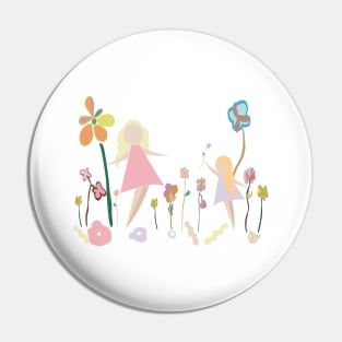 Mom and kids with flowers Pin