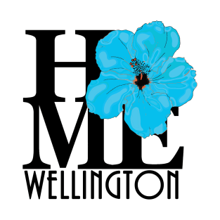 HOME Wellington (blue hibiscus) T-Shirt