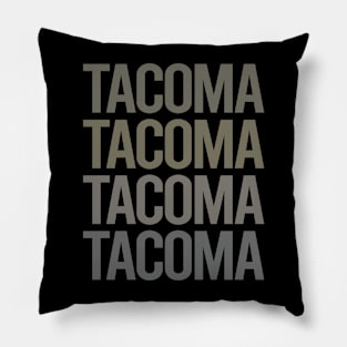 Gray Text Art Tacoma Pillow