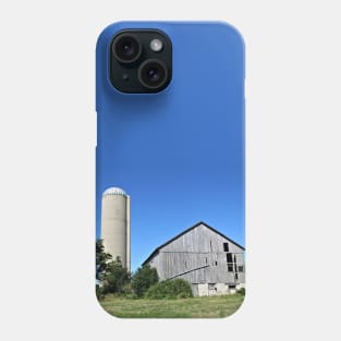 Silo Beside a Weathered Barn Phone Case