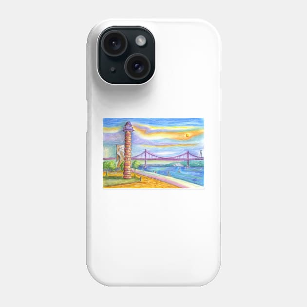 tejo old lighthouse . lisbon Phone Case by terezadelpilar