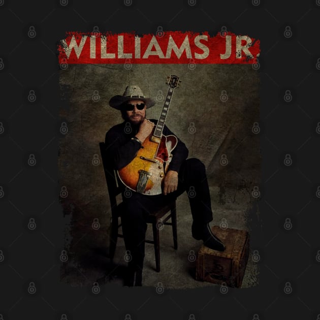 TEXTURE ART- Hank Williams Jr. - RETRO STYLE 1 by ZiziVintage