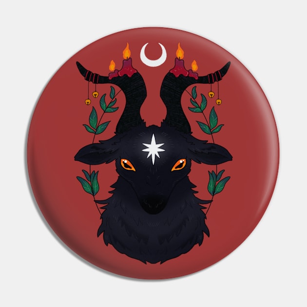 Yule Goat Pin by Leyawa Illustrations