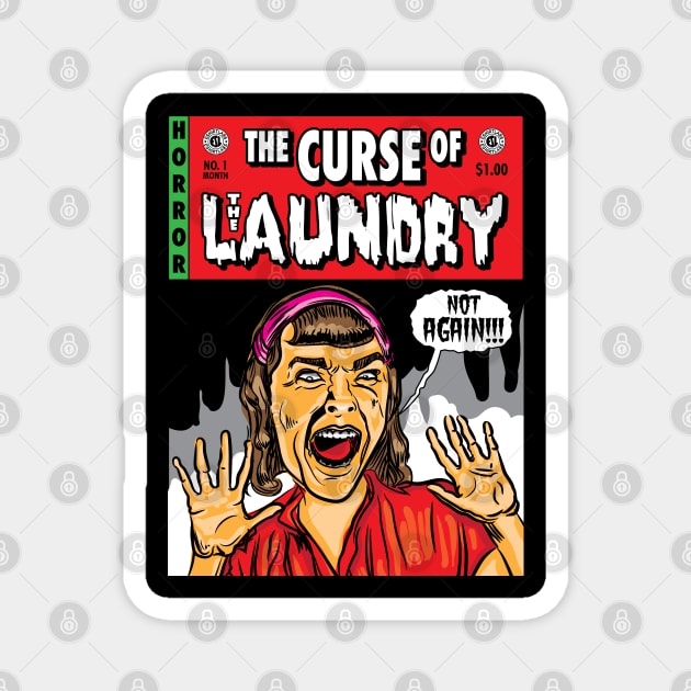 The Curse of the Laundry, Horror Comicbook Cover Magnet by eShirtLabs