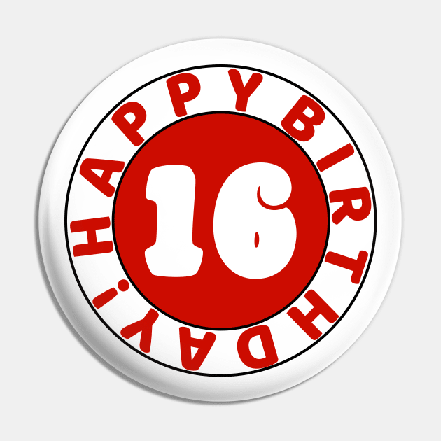 Happy 16th birthday Pin by colorsplash