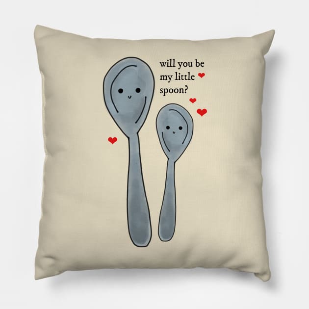 Will You Be My Little Spoon Valentine's Day Pillow by faiiryliite