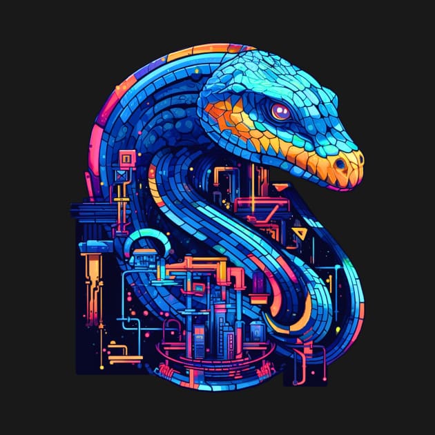 Cyber Snake, Techno Viper of a Digital Realm by Nebula Nexus