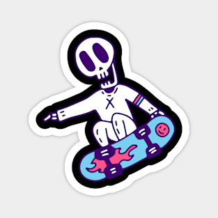 skateboarding skeleton Magnet