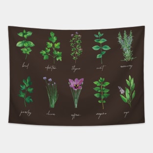 Botanical Herbs Botanical Boteny Tapestry