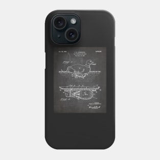 Duck Decoy Patent - Hunter Outdoors Hunting Art - Black Chalkboard Phone Case