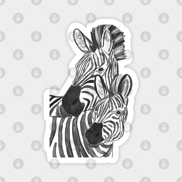 Zebra couple animal wild art unique design Magnet by Nastya Li