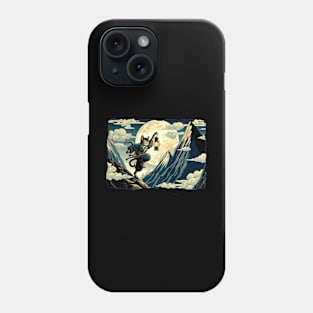 Vintage Japanese Art Sports Hiker Mountain Climbing Cat Phone Case