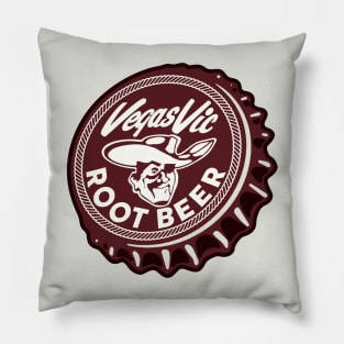 Vintage Vegas Vic Root Beer Soda Bottlecap Pillow