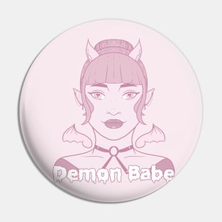 Demon Babe: Pastel Pink Demon Girl Pin