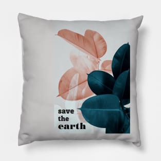 Save the Earth - Flowers - Leaf - Eco Friendly Pillow