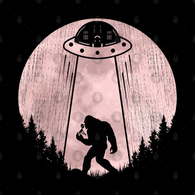 Bigfoot Ufo Abduction - Funny Sasquatch Alien by Tesszero