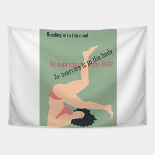 motivational quote and woman  illustration Tapestry
