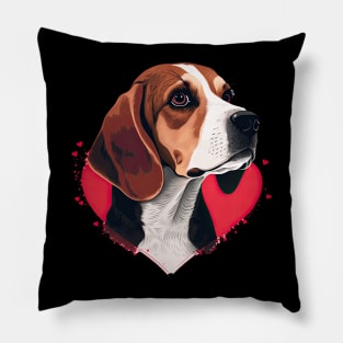 Beagle Valentine's Day Pillow