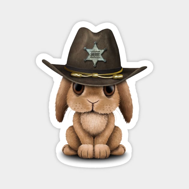 Cute Baby Bunny Rabbit Sheriff Magnet by jeffbartels