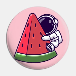 Cute Astronaut Hug Watermelon Cartoon Pin