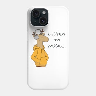 Deer listening the Music Phone Case