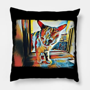 beautiful stylized cat Pillow