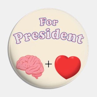 For President Brain and Heart Pin