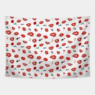 Lips Pattern Tapestry