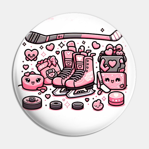 Hockey Valentine Pin by Cun-Tees!