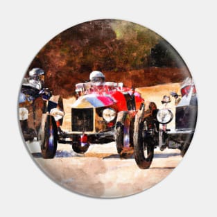 Vintage Race Car Watercolor Pin