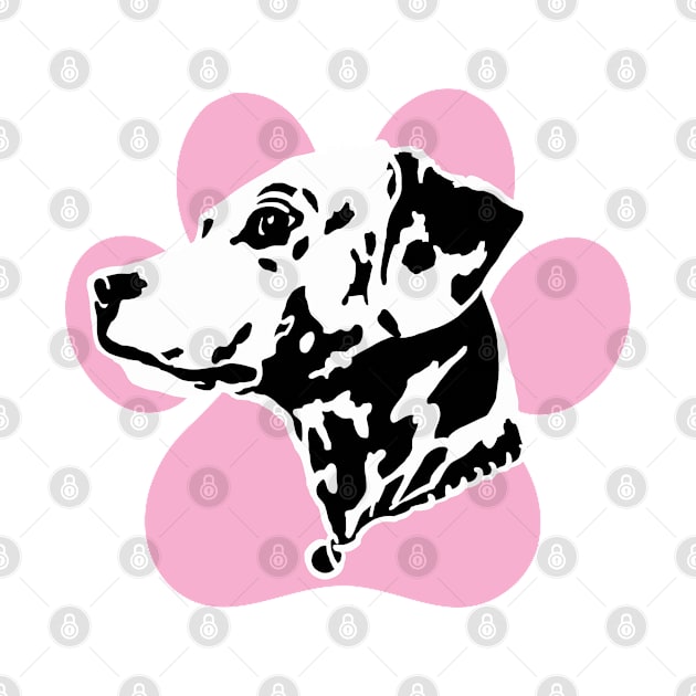 Dalmatian Pink Paw Print Art by russodesign