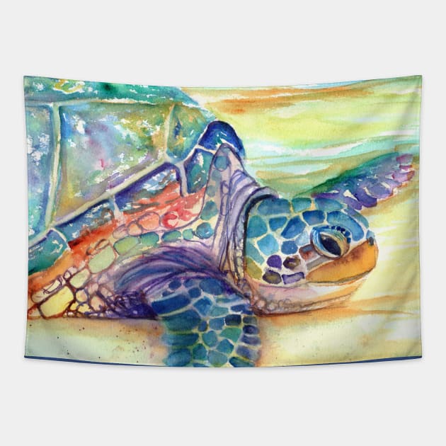 Rainbow Sea Turtle 2 Tapestry by KauaiArtist