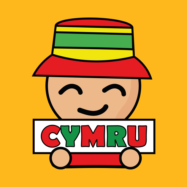 Wales football fan holding a Cymru sign by egogrenade