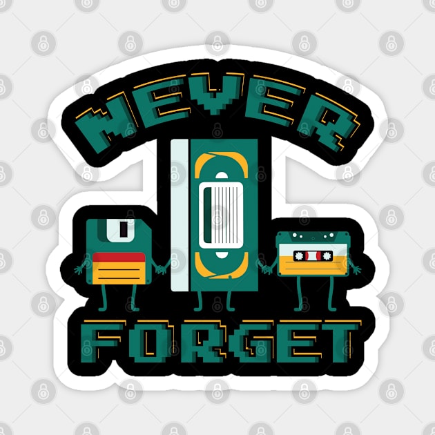 Never Forget Diskette Video Cassette Magnet by Streetwear KKS