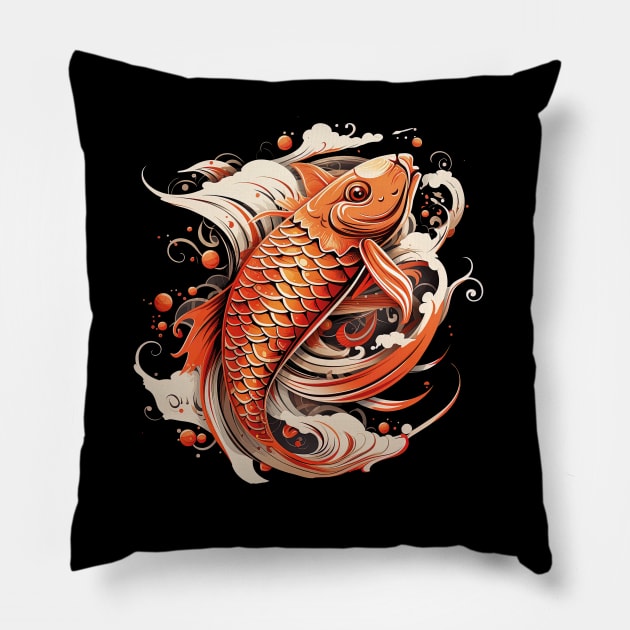 Koi Carp Japanese Style Pillow by ArtLegend99