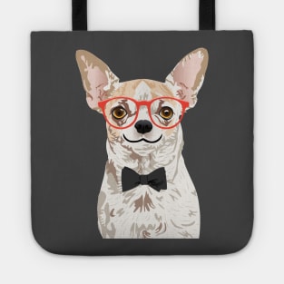 Hipster Chihuahua T-Shirt Tote